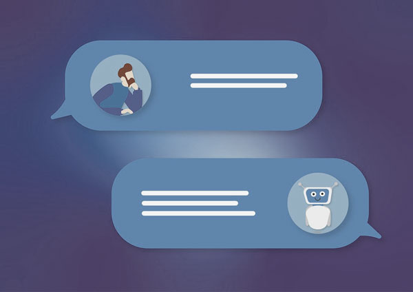 chatbot chatting with client